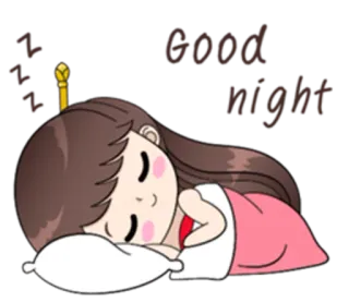 💤 Good night boa noite, sono, dormindo, noite, desenho animado, personagem telegram sticker
