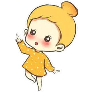 😮 만화, 소녀, 귀여운, 가리키는, 캐릭터, 일러스트 telegram sticker
