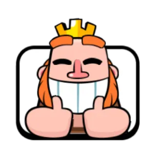 👍 clash royale, king, middle finger, rude, game, character telegram sticker