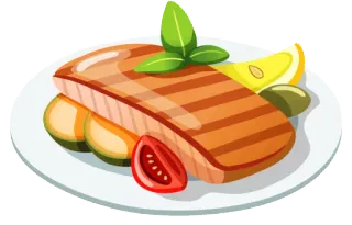 🍱 comida, salmón, comida, plato, saludable telegram sticker