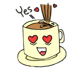 😍 caffè, amore, bevanda, kawaii, cuore, carino, tazza telegram sticker