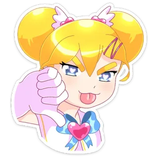👎 Anime, Ragazza, Lingua, Carino, Sticker, Cartone animato telegram sticker
