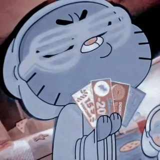 🎒 Gumball Watterson The Amazing World of Gumball Cartoon, Katze, Glücksspiel, Geld, Karten, Zeichentrickserie, Lustig, Komödie whatsapp sticker