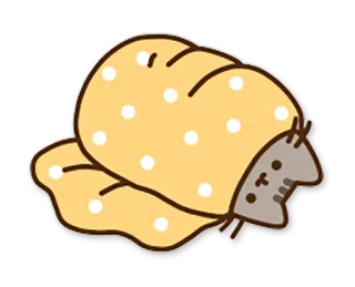 🌀 Pusheen Katze, Pusheen, süß, Decke, schläfrig, kawaii telegram sticker