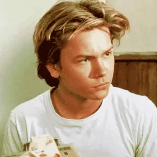 ⚡ River Phoenix актер, портрет, знаменитость, молодой, мужчина, Ривер Феникс, 90-е telegram sticker