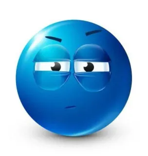 🧐 Emoji, Blau, Gelangweilt, Ausdruck, Gesicht whatsapp sticker