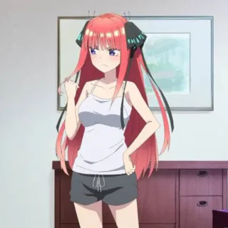 🍷 Nino Nakano The Quintessential Quintuplets Anime, Personagem, Garota, Ilustração, Nino Nakano, The Quintessential Quintuplets whatsapp sticker