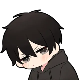 🖤 anime, manga, emo, boy, chibi, cute telegram sticker