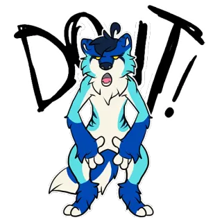 👍 DO IT! Furry, Animal, Antro, Dibujo, Texto telegram sticker