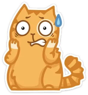 😰 gato, assustado, preocupado, desenho animado, adesivo telegram sticker