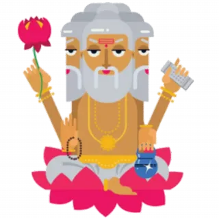 🌹 Brahma Индуизм, бог, создатель, лотос, духовный, божество telegram sticker