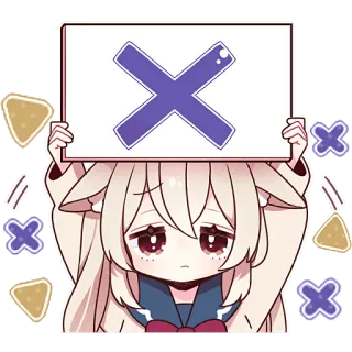 🙅‍♀ Anime, Buồn, Thánh giá, Dễ thương, Cô gái, Sticker whatsapp sticker