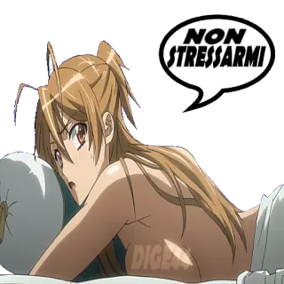📵 NON STRESSARMI Anime, Cô gái, Giường, Nằm, Hộp thoại telegram sticker