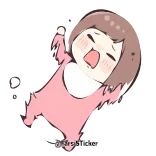 😢 Zzzzzzzs นอนหลับ, เหนื่อย, ง่วง, การ์ตูน, ชุดนอนสีชมพู, หาว telegram sticker