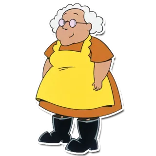 🙂 Muriel Bagge Courage the Cowardly Dog Cartoon, Muriel Bagge, Courage der feige Hund, alte Frau, Figur telegram sticker