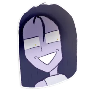 😑 cartoon, sticker, face, woman, creepy telegram sticker
