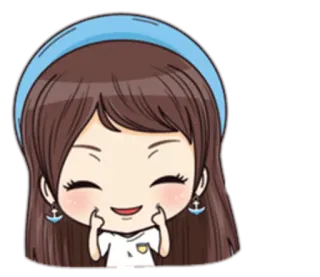 😊 Desenho animado, Menina, Fofo, Sorrindo, Feliz telegram sticker