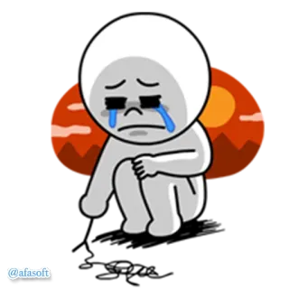 😭 เศร้า, ร้องไห้, น้ำตา, เสียใจ, อารมณ์, ความเศร้า telegram sticker