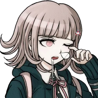 😪 Chiaki Nanami Danganronpa anime, game, mệt mỏi, dễ thương, cô gái telegram sticker
