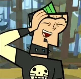😂 Duncan Total Drama Мультфильм, Персонаж, Анимация, Панк, Дункан, Total Drama telegram sticker