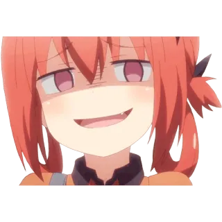 😈 anime, manga, cartoon, smug, facial expression, girl, character telegram sticker