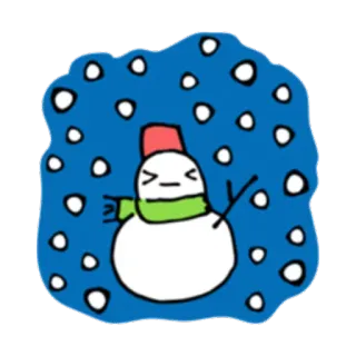 ⛄ muñeco de nieve, invierno, nieve, dibujos animados, bufanda whatsapp sticker