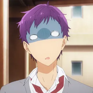 ✏️ anime, surprised, purple hair, shocked, expression telegram sticker