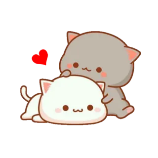 ❤ cat, kitten, cute, adorable, heart, cartoon, pet, animal telegram sticker