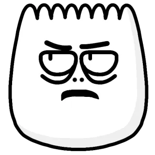 🥱 wütend, Gesicht, Cartoon, Ausdruck, genervt whatsapp sticker