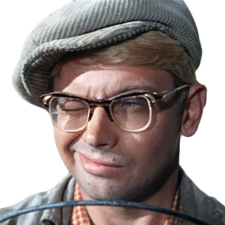 🙃 glasses, hat, man, driving, winking telegram sticker
