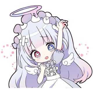 Плакса-ангел @Nyasticks telegram stickers