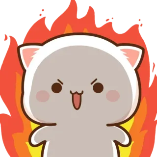 😡 Katze, süß, Feuer, wütend, Cartoon, Sticker telegram sticker