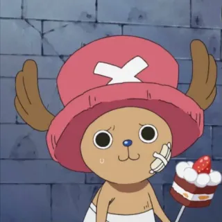 🧁 Tony Tony Chopper One Piece Animé, Manga, Renne, Pirates au chapeau de paille, Mignon, Gâteau telegram sticker