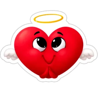 😇 心, 天使, 爱, 可爱, 表情符号, 卡通 telegram sticker