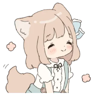 ❄️ Chica anime, Chibi, Lindo, Kawaii, Orejas de animales, Dibujo animado telegram sticker