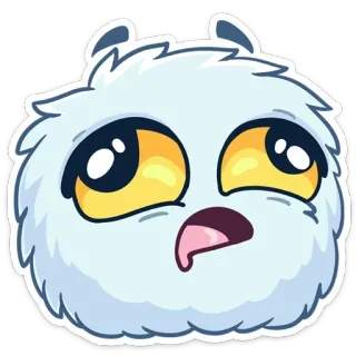 🤤 可爱, 毛茸茸, 怪物, 卡通, 眼睛, 舌头 telegram sticker