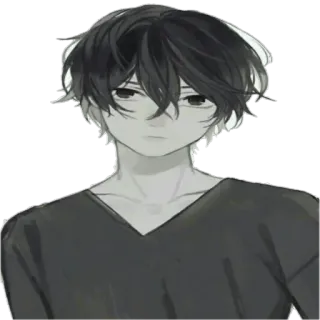 😐 Anime, Manga, Ragazzo, Illustrazione, Ritratto, Adolescente telegram sticker