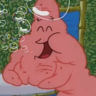 🍦 Patrick Star SpongeBob SquarePants dessin animé, étoile de mer, bulles, Bob l'éponge, Patrick telegram sticker