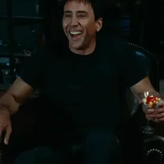 🥃 Nicolas Cage actor, celebrity, portrait, man, Nicholas Cage telegram sticker