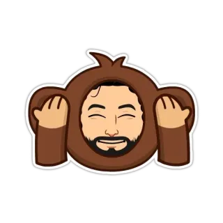 🙉 khỉ, động vật, trang phục, emoji, hài hước, hoạt hình, avatar telegram sticker