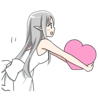 ❤️ アニメガール, エルフ, ハート, 愛, かわいい, 可愛い, マンガ, アニメ telegram sticker