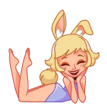 ☺️ Bunny Girl, Anime, Cartoon, Liegend, Süß, Blond, Hasenohren telegram sticker