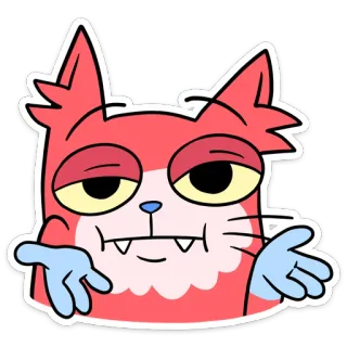🤷‍♀️ Мультяшный кот, Рыжий кот, Уставший, Сонный, Животное, Персонаж telegram sticker