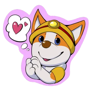 💛 dog, hearts, cute, cartoon, kawaii telegram sticker
