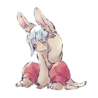 😕 Anime, Mangá, Coelho, Desenho animado, Bonito, Personagem telegram sticker