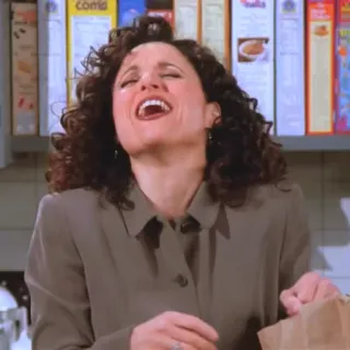 😀 Elaine Benes Seinfeld Seinfeld, Elaine Benes, Julia Louis-Dreyfus, Comedia, Sitcom telegram sticker