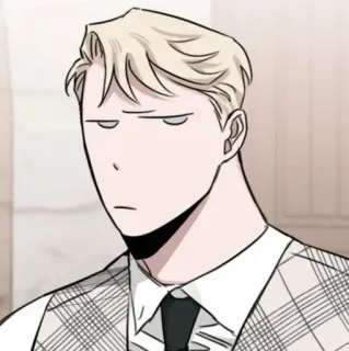 🙏 남자, 금발, 진지한, 무표정, 캐릭터 telegram sticker