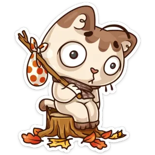 😞 cat, travel, adventure, cartoon, sticker, animals whatsapp sticker