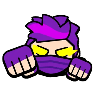 👊 paars, personage, gezicht, masker, ninja, cartoon telegram sticker