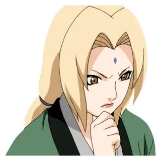 🤔 Tsunade Naruto tsunade, naruto, anime, sticker, thinking, serious, woman telegram sticker